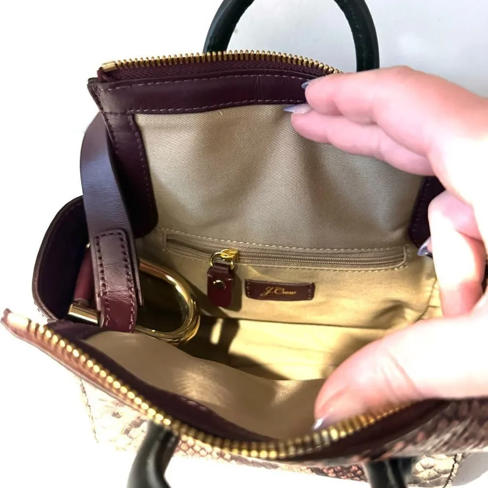 J Crew Mini Harper Snakeskin Embossed Leather Bag - Picture 10 of 11